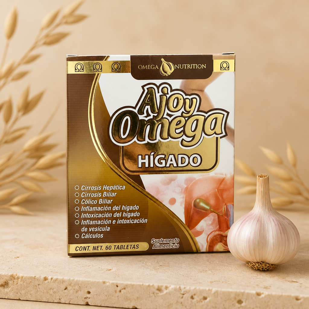 Ajo y Omega Hígado – Suplemento Alimenticio 60 Cápsulas