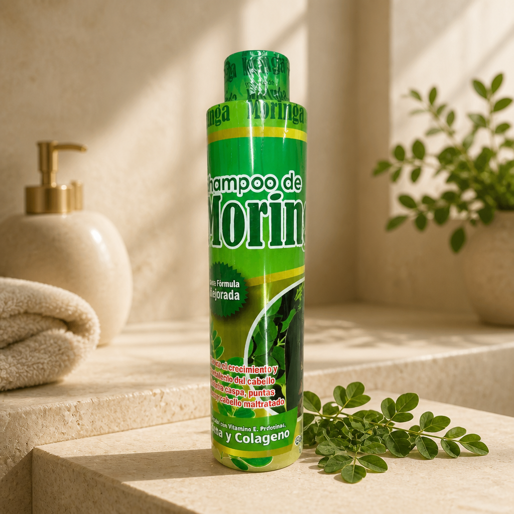 Shampoo de Moringa con Biotina y Colágeno – 500 mL