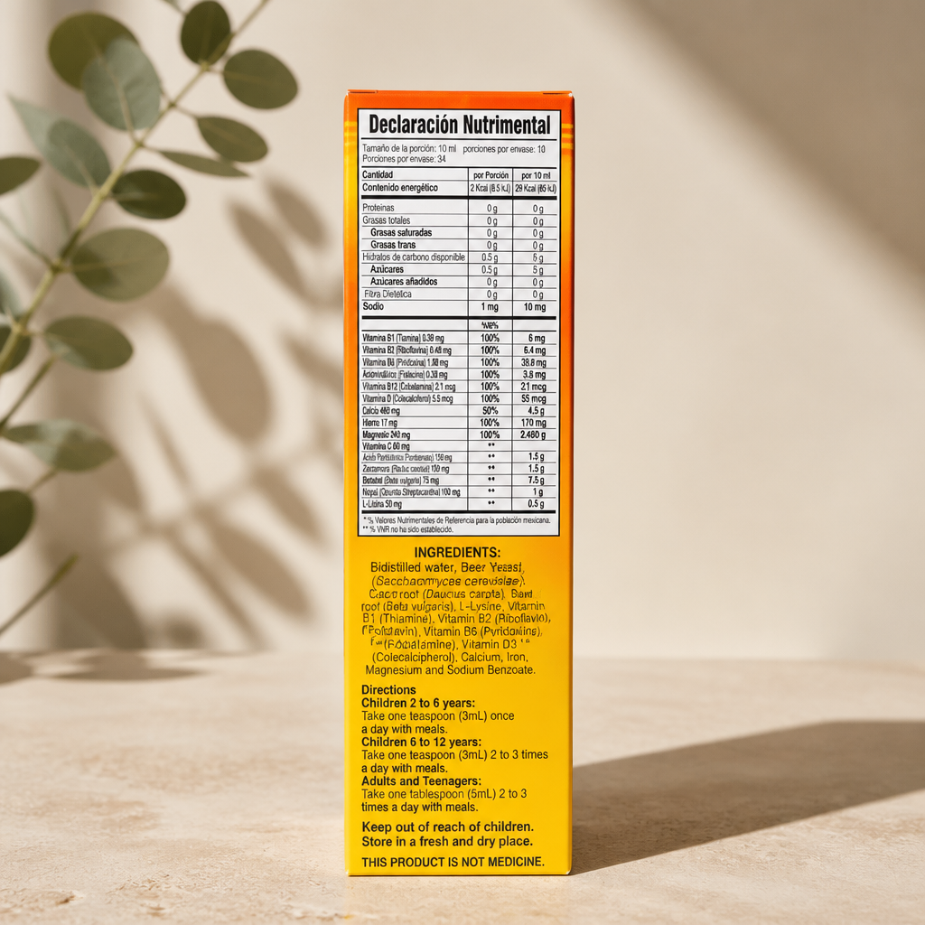 Hierro y Vitaminas – Suplemento Líquido 450 mL