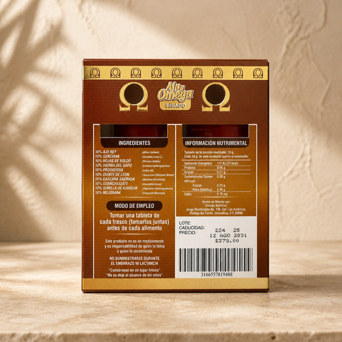 Ajo y Omega Hígado – Suplemento Alimenticio 60 Cápsulas