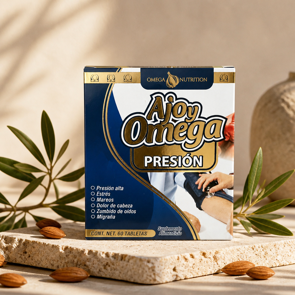 Ajo y Omega Presión – Suplemento Alimenticio 60 Cápsulas