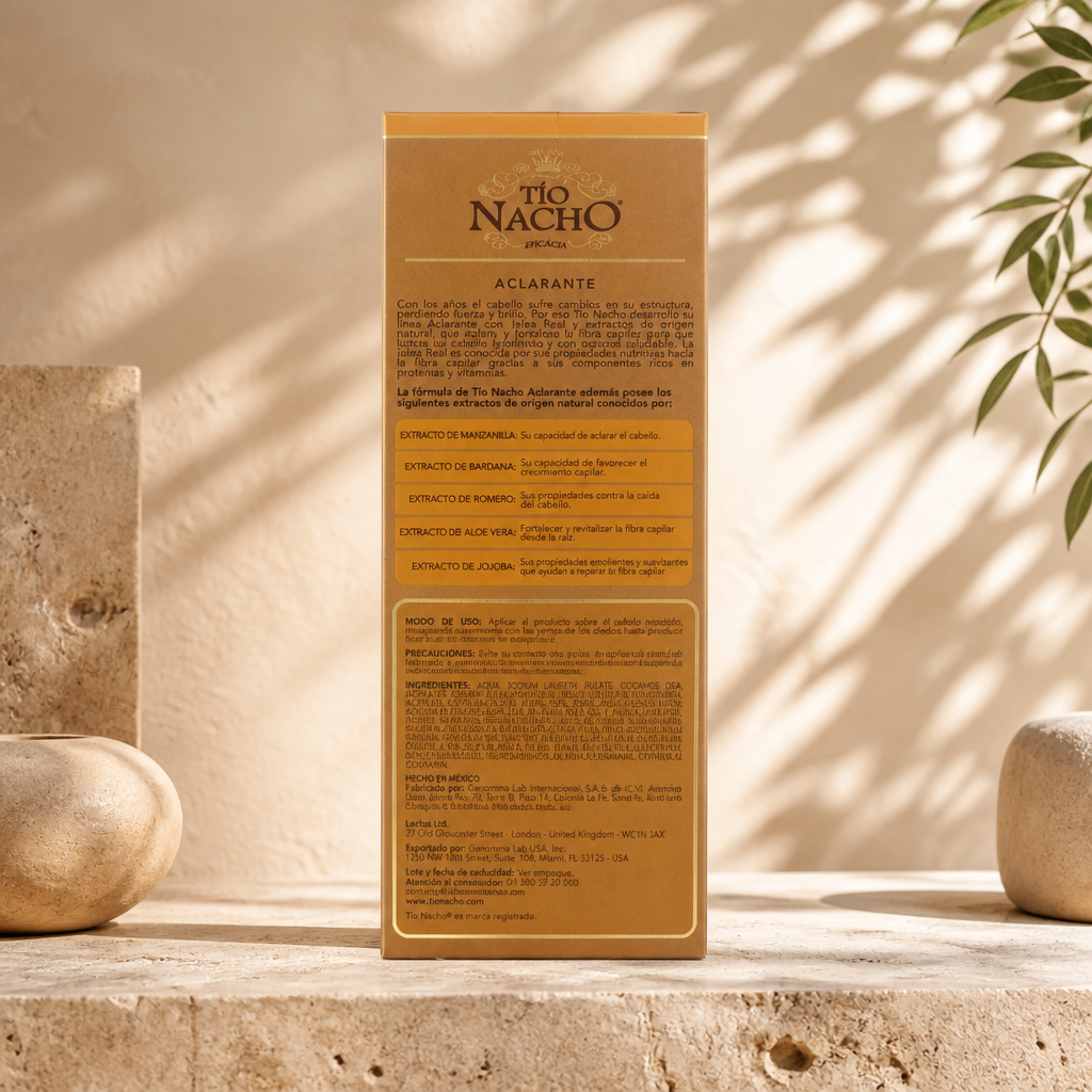 Shampoo Tío Nacho Aclarante con Jalea Real y Manzanilla – 415 mL