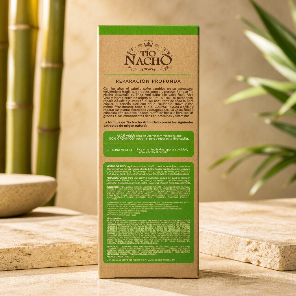 Shampoo Tío Nacho Anti-Daño con Aloe Vera – 415 mL