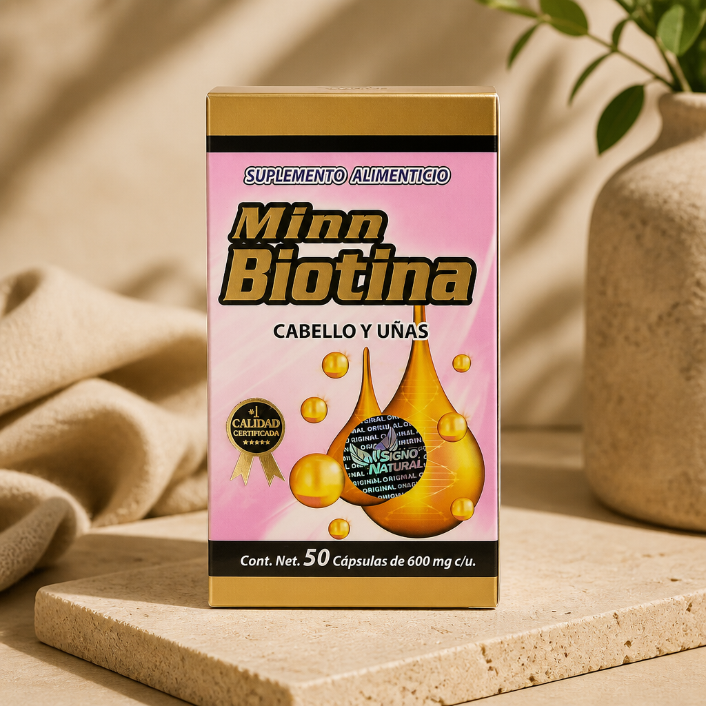 Minn Biotina | Cabello, Piel y Uñas | 50 Cápsulas