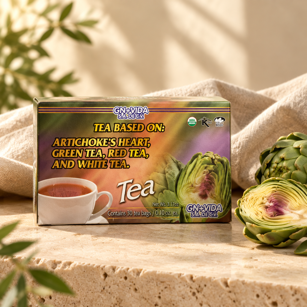 Té de Alcachofa con Té Verde, Rojo y Blanco
