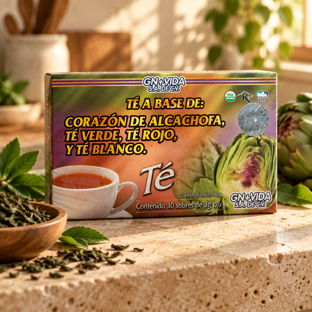 Té de Alcachofa con Té Verde, Rojo y Blanco