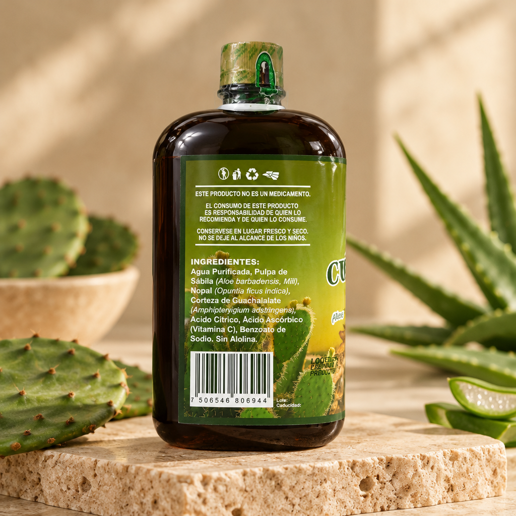 Sábila, Cuachalalate y Nopal con Vitamina C – 1 litro